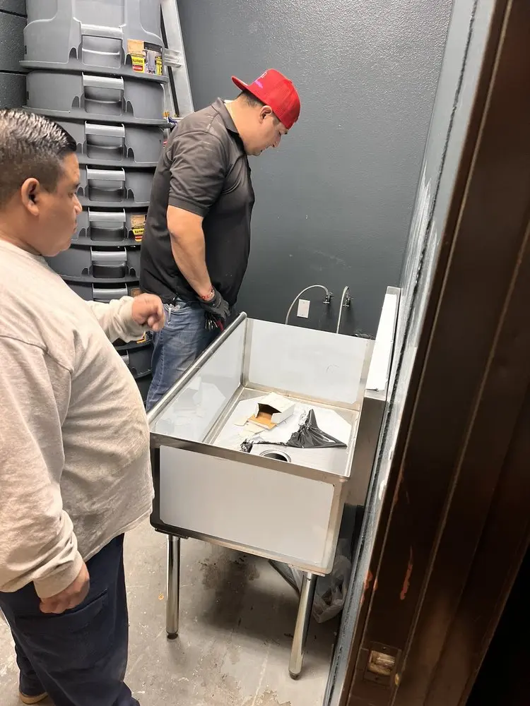 Commercial plumbing and sink installation in Poinsetta